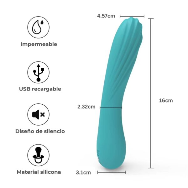 Lana - Vibrador flexible de textura ondulada